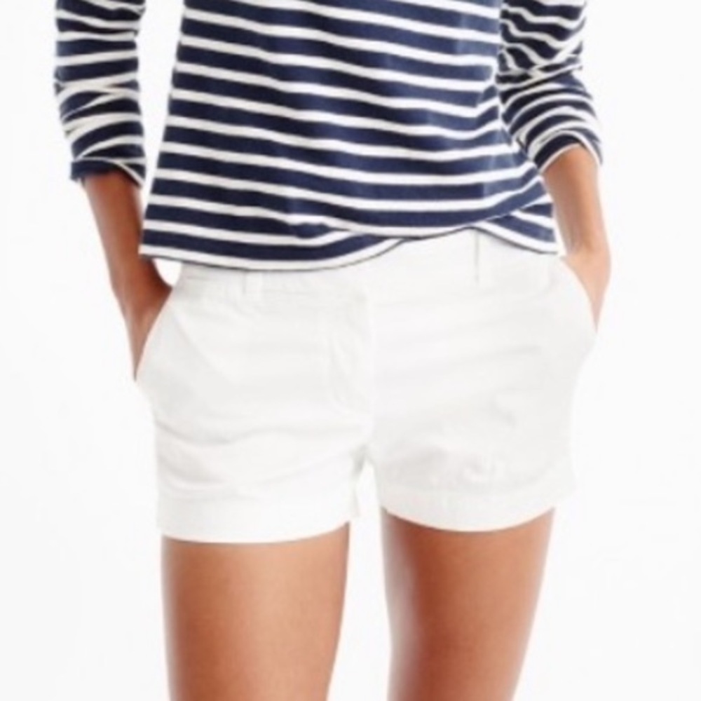 Jcrew 3” inseam white chino shorts